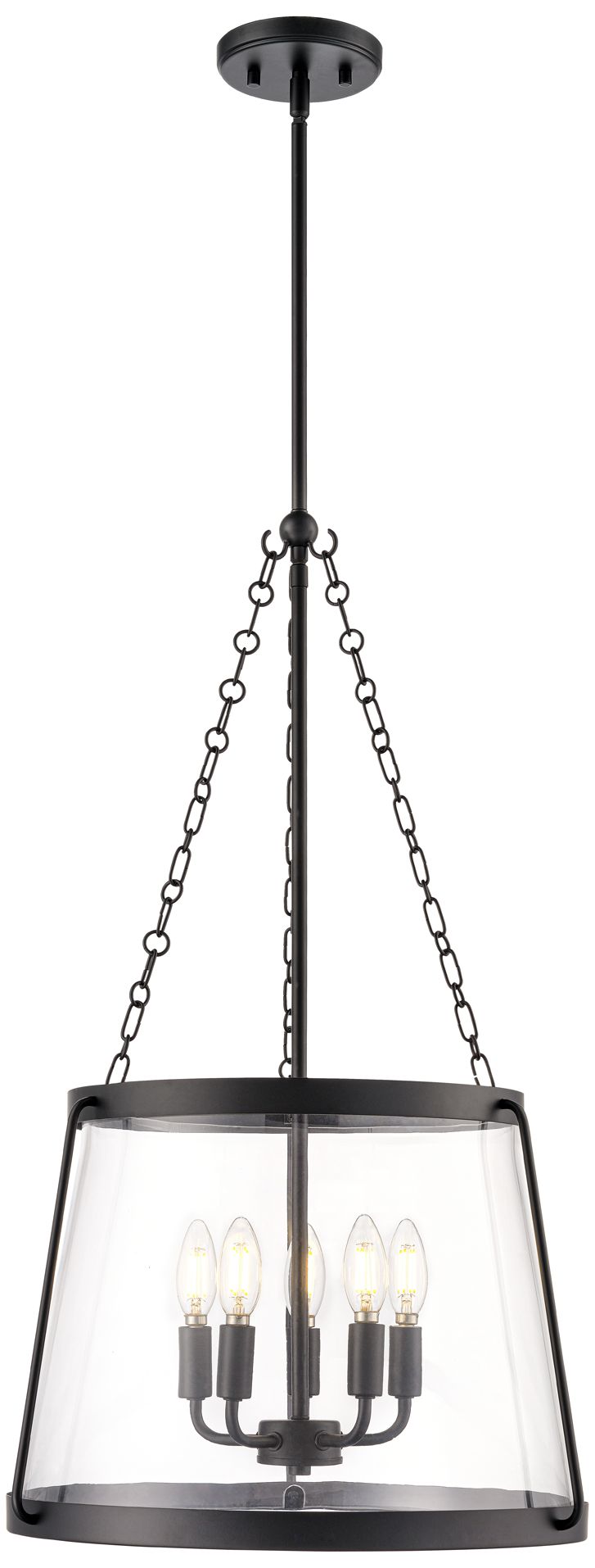 Image 3 Adabella 17.75" 5-Light Pendant in Matte Black more views