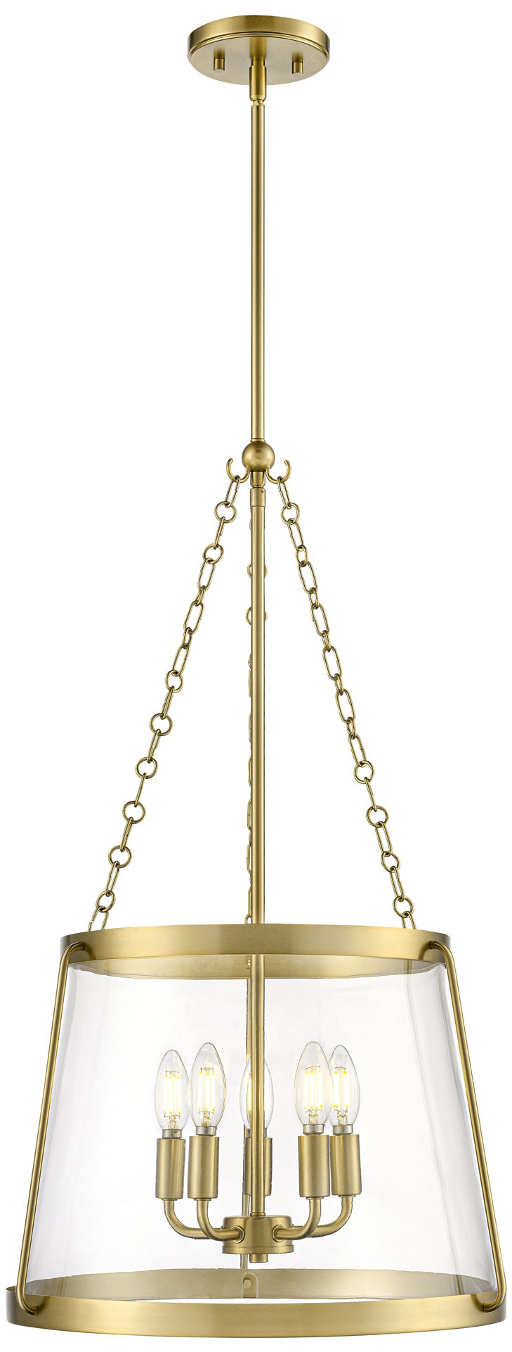 Image 3 Adabella 17.75" 5-Light Pendant in Vintage Brass more views