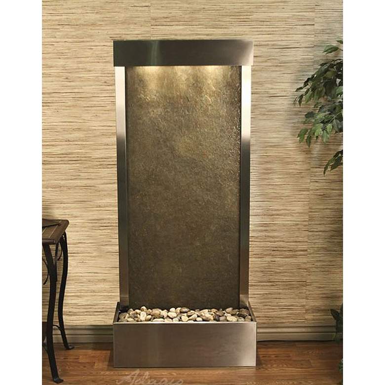 Image 3 Adagio Harmony River 70" Rustic Stone Modern Fountain with Light more views