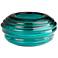 Adair Turquoise Glass 15 1/2" Wide Ridge Round Vase