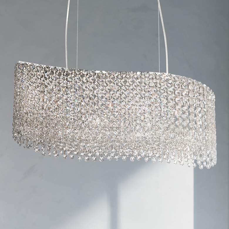 Image 1 Adali Curve 25 1/2 inch Wide Clear Crystal Pendant Chandelier