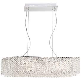 Image2 of Adali Curve 32" Wide Clear Crystal Linear Chandelier