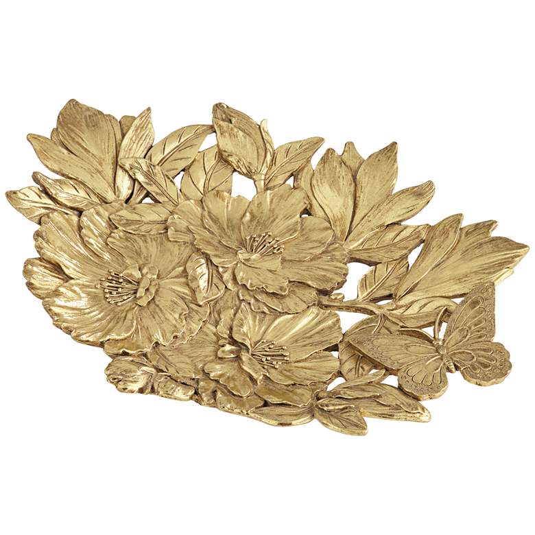 Image 5 Adaline Shiny Gold Decorative Floral Openwork Plate more views