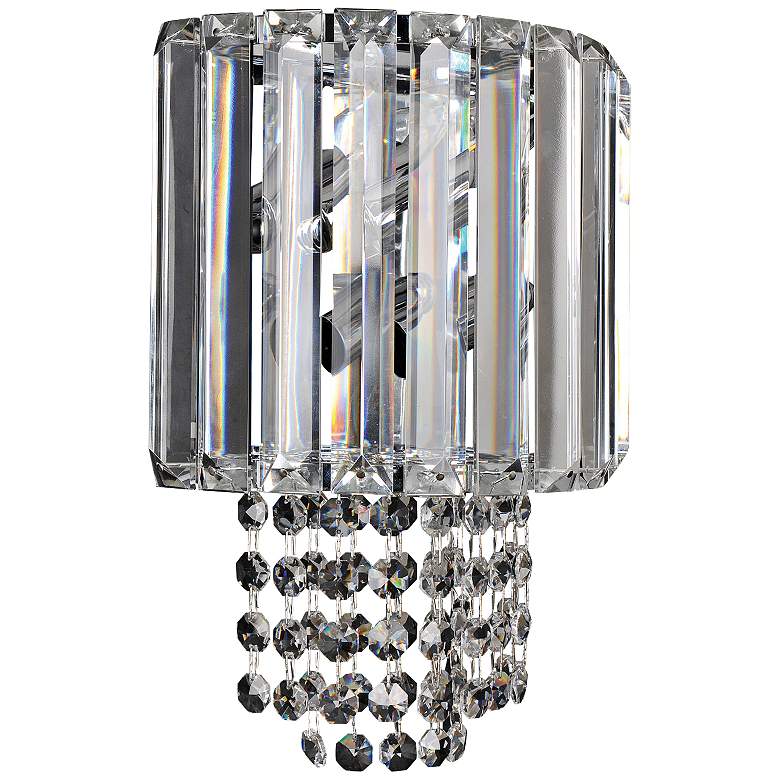Image 1 Adaliz 10 1/2 inch High Chrome Firenze Crystal Wall Sconce
