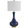 Adaliz Dark Blue Glass Vase Table Lamp