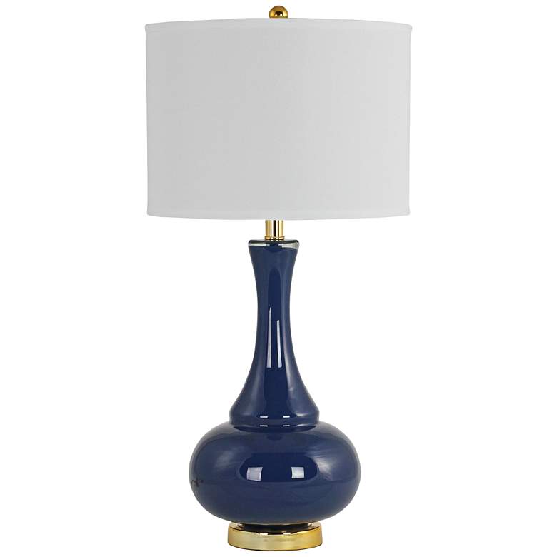 Image 1 Adaliz Dark Blue Glass Vase Table Lamp