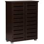2_Adalwin 30" Wide Dark Brown Wood 2-Door Shoe Storage Cabinet