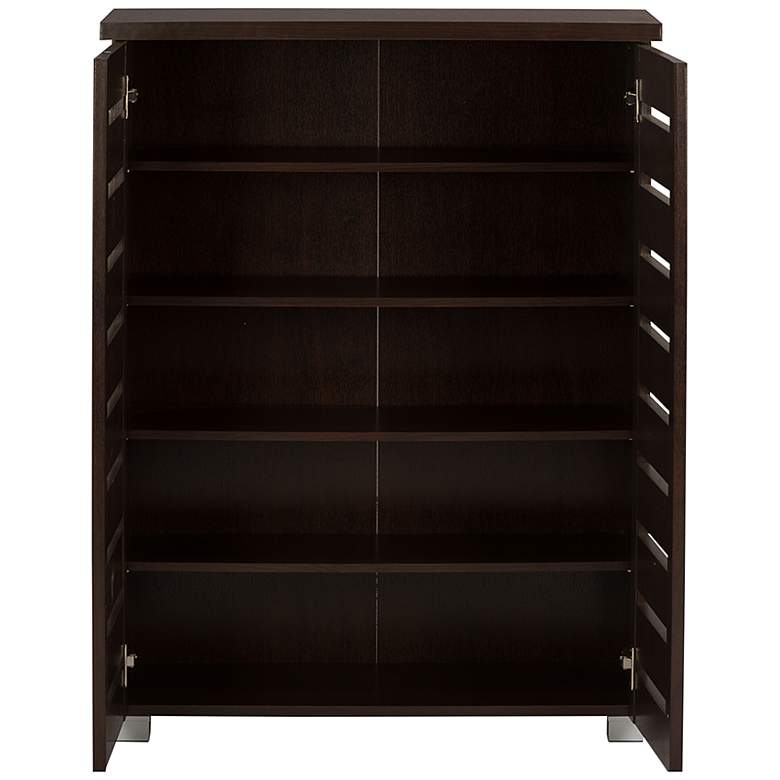 Image 4 Adalwin 30" Wide Dark Brown Wood 2-Door Shoe Storage Cabinet more views