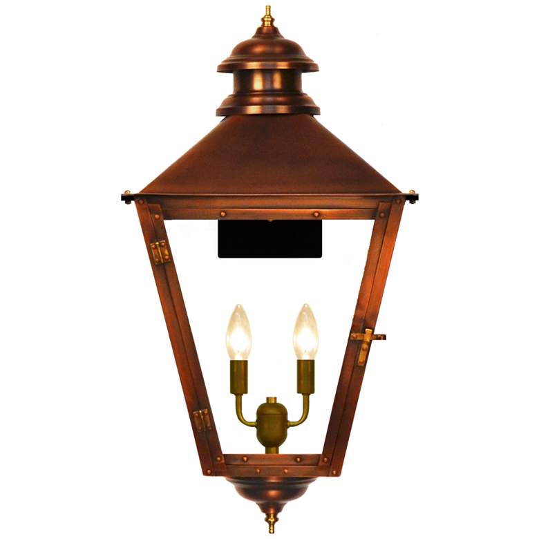 Image 1 Adam Street 19" Tall Copper Electric Wall Mount Outdoor Lantern Sconce