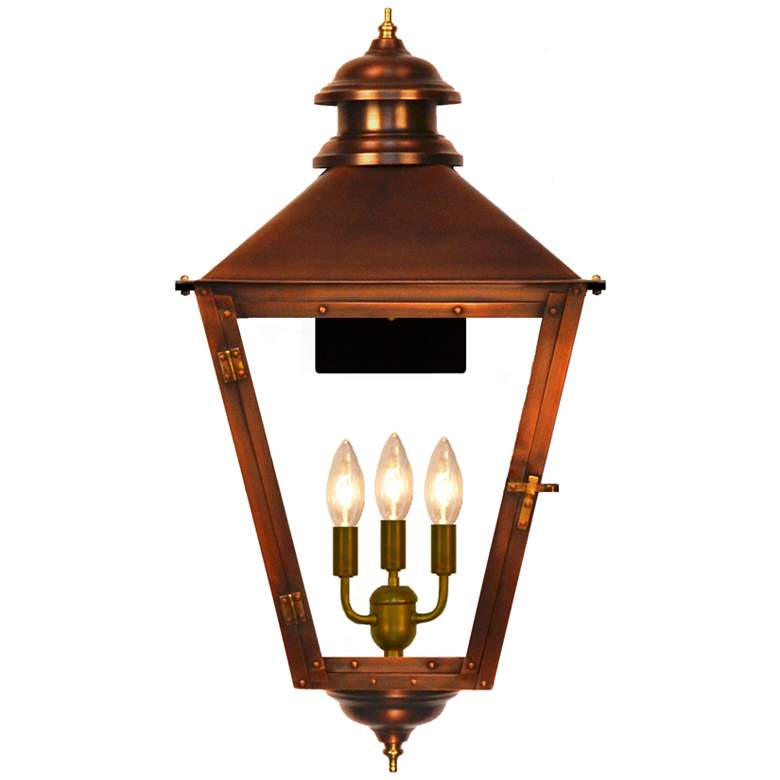 Image 1 Adam Street 32" Tall Copper Electric Wall Mount Outdoor Lantern Sconce