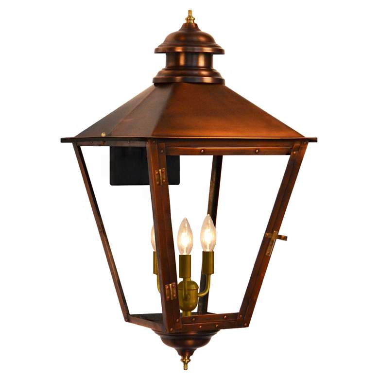 Image 2 Adam Street 32" Tall Copper Electric Wall Mount Outdoor Lantern Sconce more views