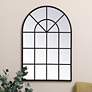 1_Adames Black 31 1/2" x 47 1/4" Windowpane Wall Mirror