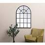 3_Adames Black 31 1/2" x 47 1/4" Windowpane Wall Mirror more views