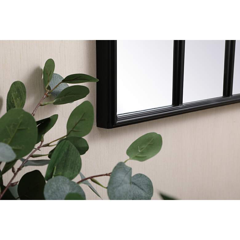 Image 5 Adames Black 31 1/2" x 47 1/4" Windowpane Wall Mirror more views