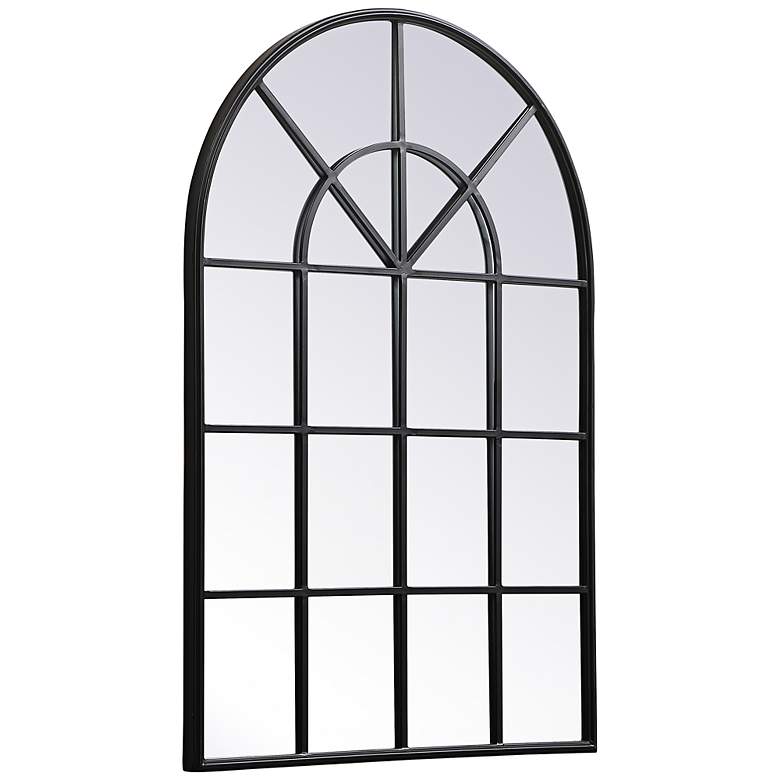 Image 6 Adames Black 31 1/2" x 47 1/4" Windowpane Wall Mirror more views