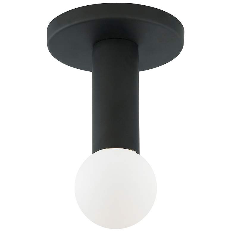 Image 1 Adams 4.75" Wide Matte Black Flush Mount