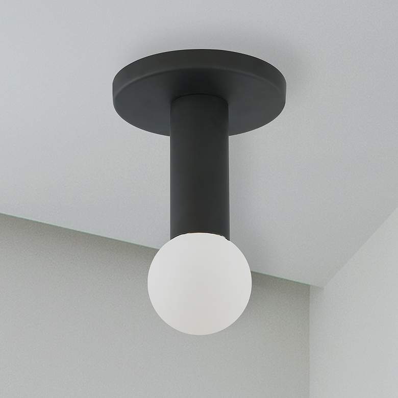 Image 1 Adams 4.75" Wide Matte Black Flush Mount