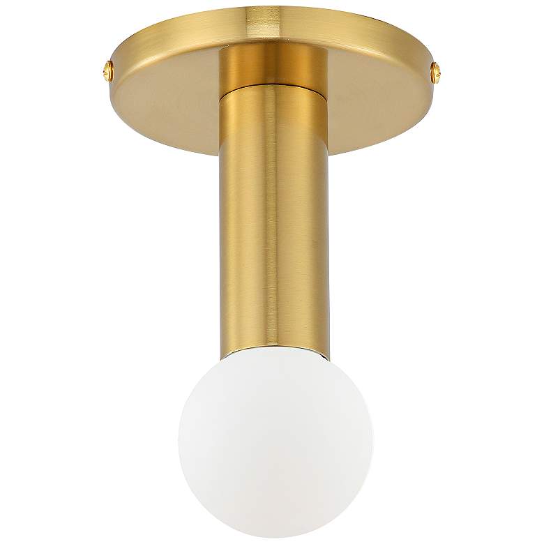 Image 1 Adams 4 3/4" Wide Aged Brass Ceiling Light