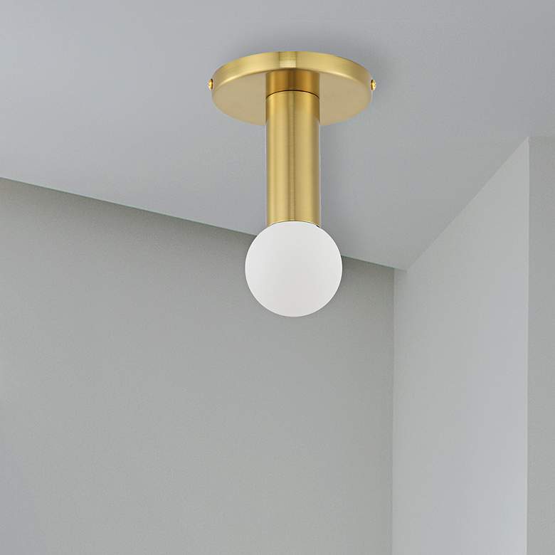 Image 3 Adams 4 3/4" Wide Aged Brass Ceiling Light more views