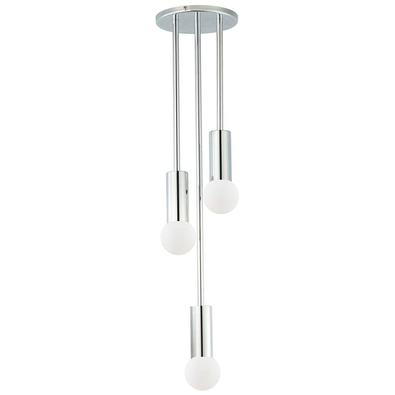 Image 1 Adams 6" Wide 3 Light Polished Chrome Pendant