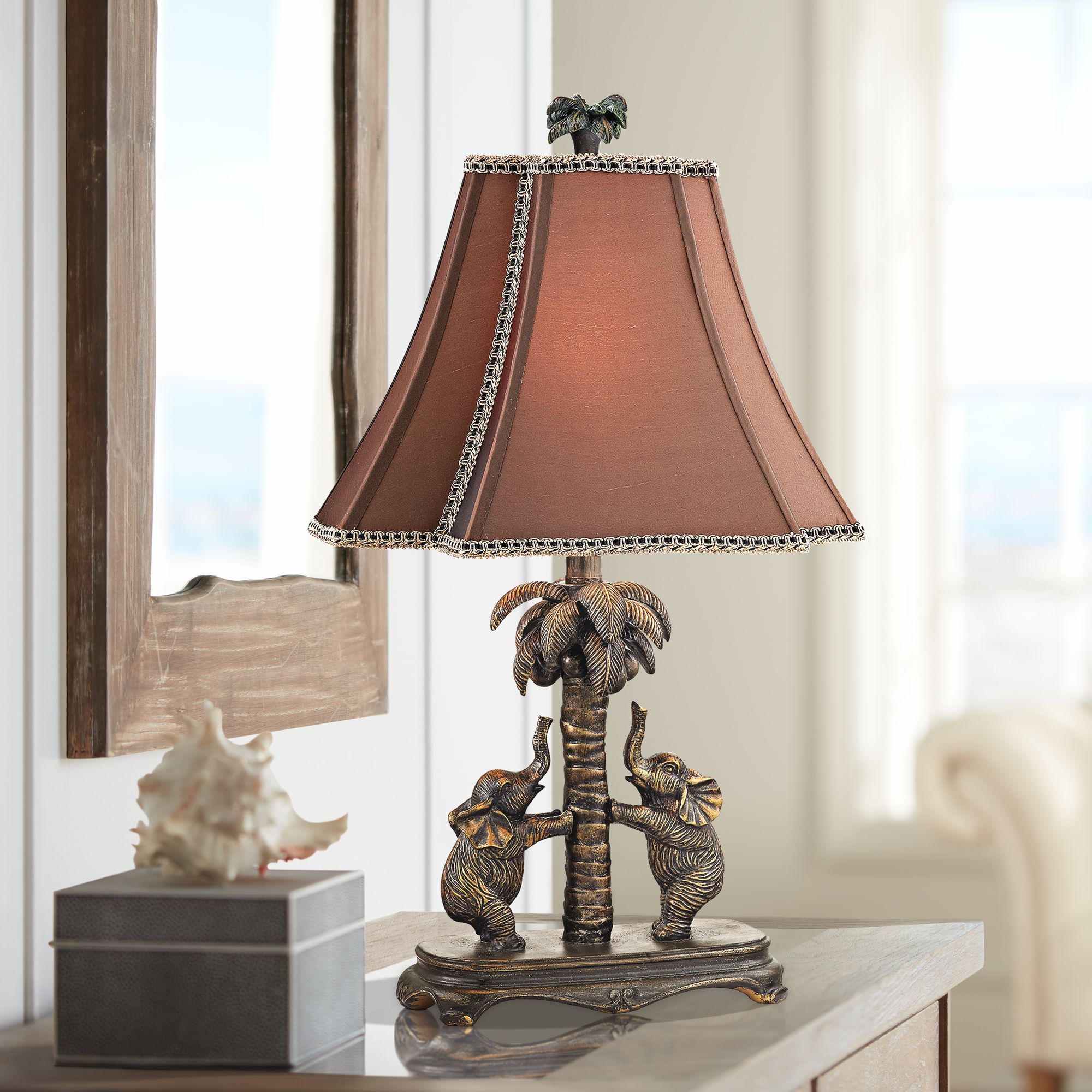 bronze elephant table lamp