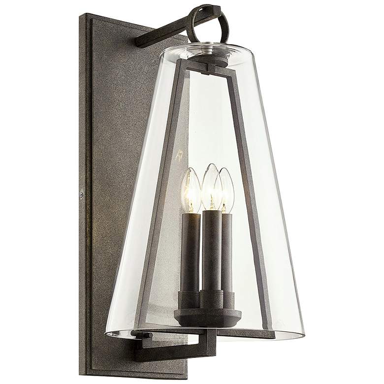 Image 1 Adamson 22 1/2 inch High French Iron 3-Light Outdoor Wall Light