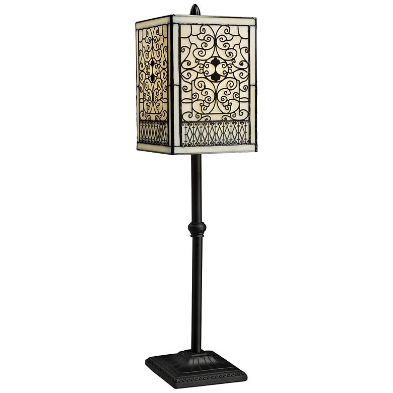 Image 1 Adamson Tiffany Style Bronze Table Lamp