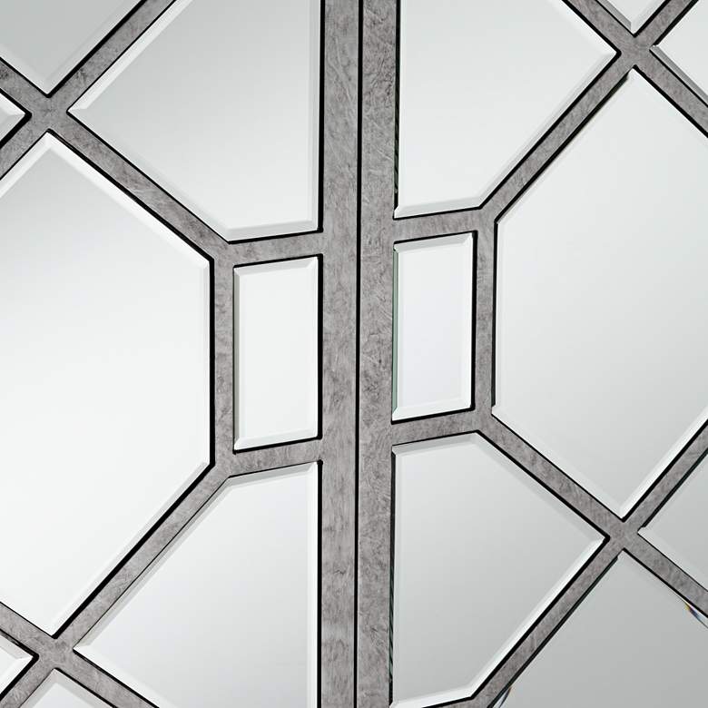 Image 3 Adana 35 inch Wide 2-Door Gray Mirrored Cabinet by Studio 55D more views