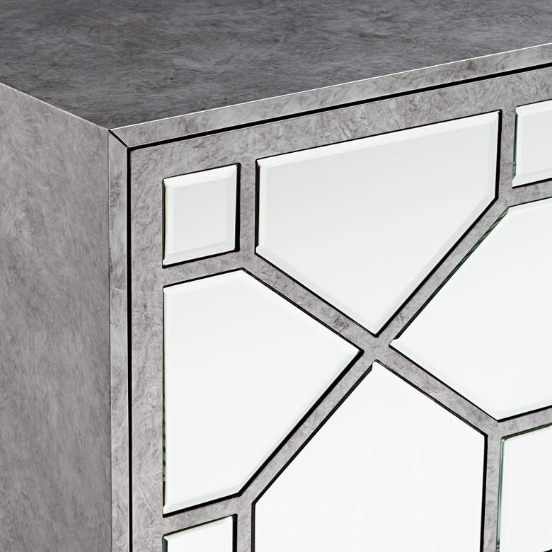 Image 4 Adana 35" Wide 2-Door Gray Mirrored Cabinet by Studio 55D more views