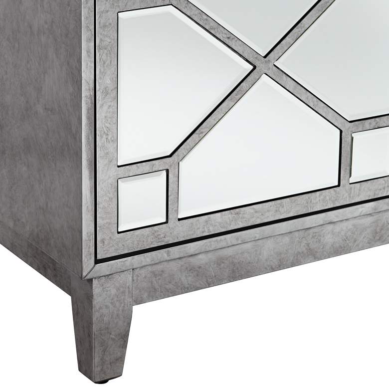 Image 5 Adana 35 inch Wide 2-Door Gray Mirrored Cabinet by Studio 55D more views