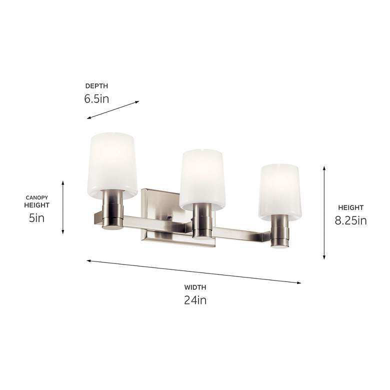 Image 7 Adani 24 Inch 3 Light Vanity in Brushed Nickel more views