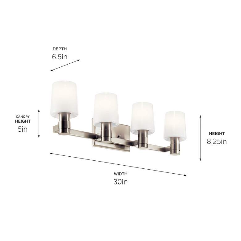 Image 5 Adani 30 Inch 4 Light Vanity in Brushed Nickel more views