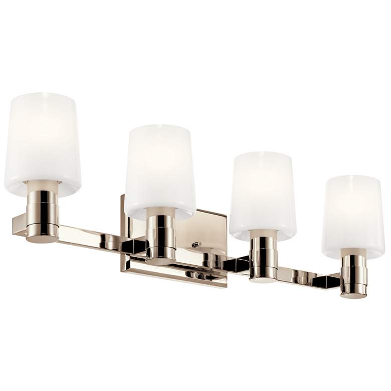 Image 1 Adani 30" Wide Polished Nickel 4-Light Vanity Bath Light