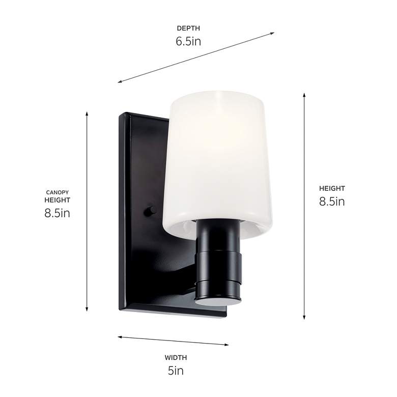 Image 7 Adani 8.5 Inch 1 Light Vanity in Black more views