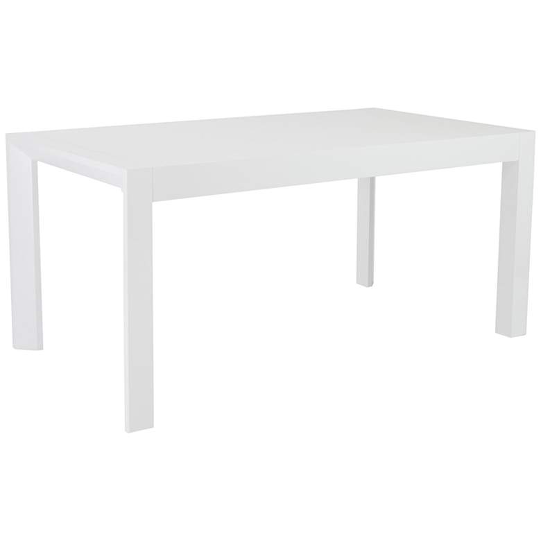 Image 3 Adara 63" Wide White Lacquered Wood Rectangular Dining Table
