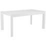 Adara 63" Wide White Lacquered Wood Rectangular Dining Table in scene