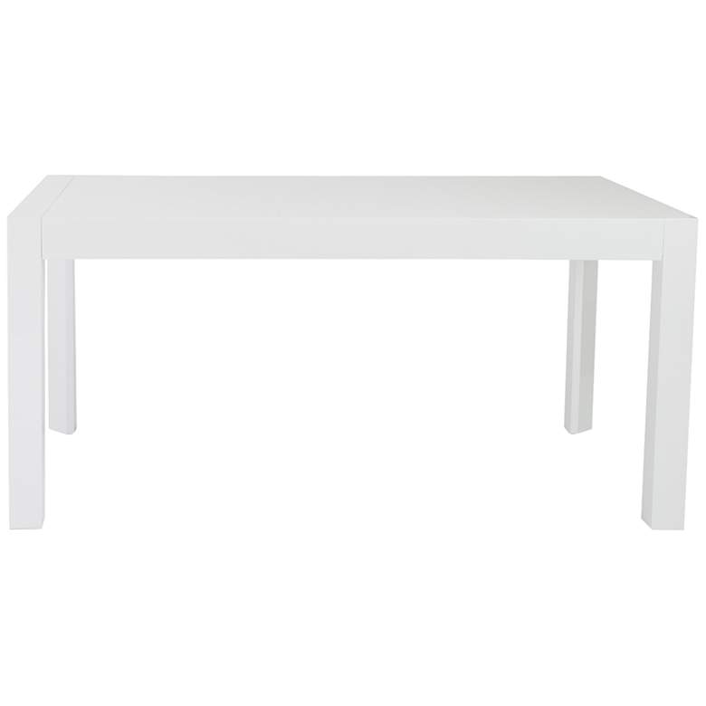 Image 4 Adara 63" Wide White Lacquered Wood Rectangular Dining Table more views