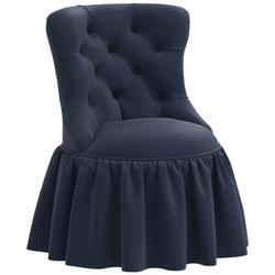 Adara Navy Ink Velvet Tufted Accent Chair