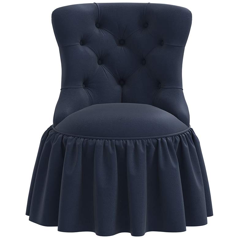 Image 3 Adara Navy Ink Velvet Tufted Accent Chair more views
