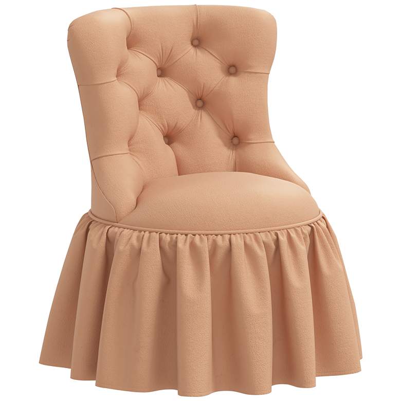 Image 1 Adara Pink Melon Velvet Tufted Accent Chair