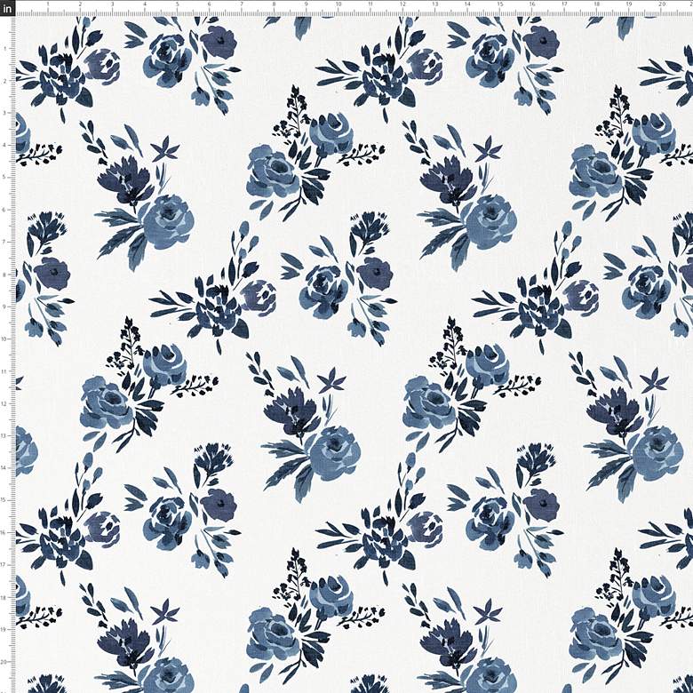 Image 4 Adara White Blue Wildflower Fabric Accent Chair more views