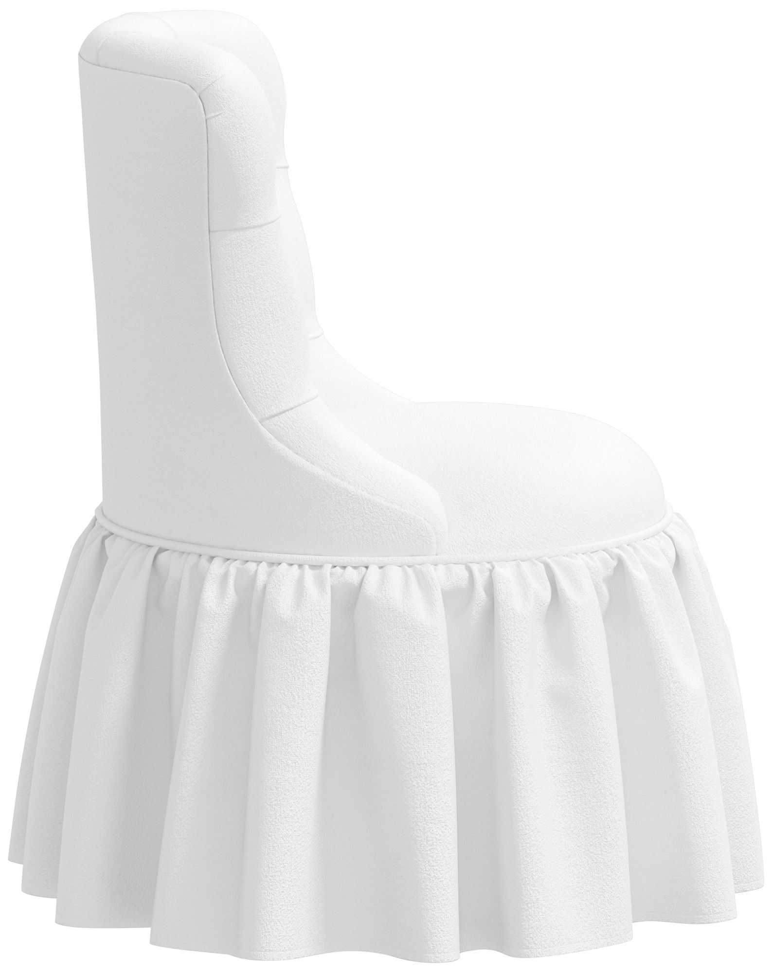 Adara White Velvet Tufted Accent Chair - Made to Order