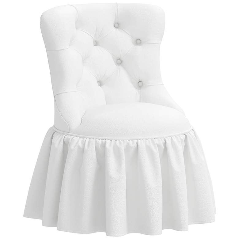 Image 1 Adara White Velvet Tufted Accent Chair