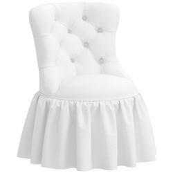 Adara White Velvet Tufted Accent Chair