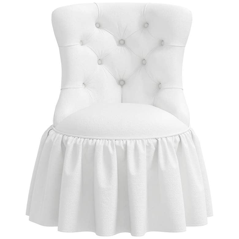 Image 4 Adara White Velvet Tufted Accent Chair more views