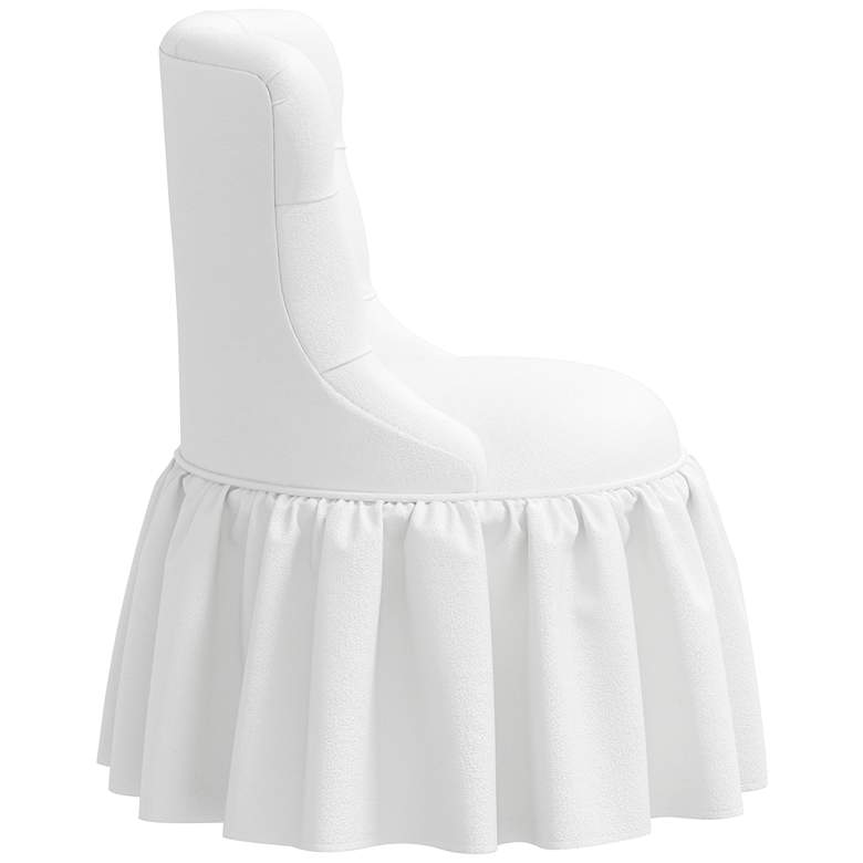 Image 5 Adara White Velvet Tufted Accent Chair more views