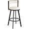 Adaya 25 1/2" Black Metal and White Faux Leather Swivel Counter Stool