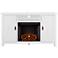 Adderly White Wood 2-Door Electric Fireplace TV Stand