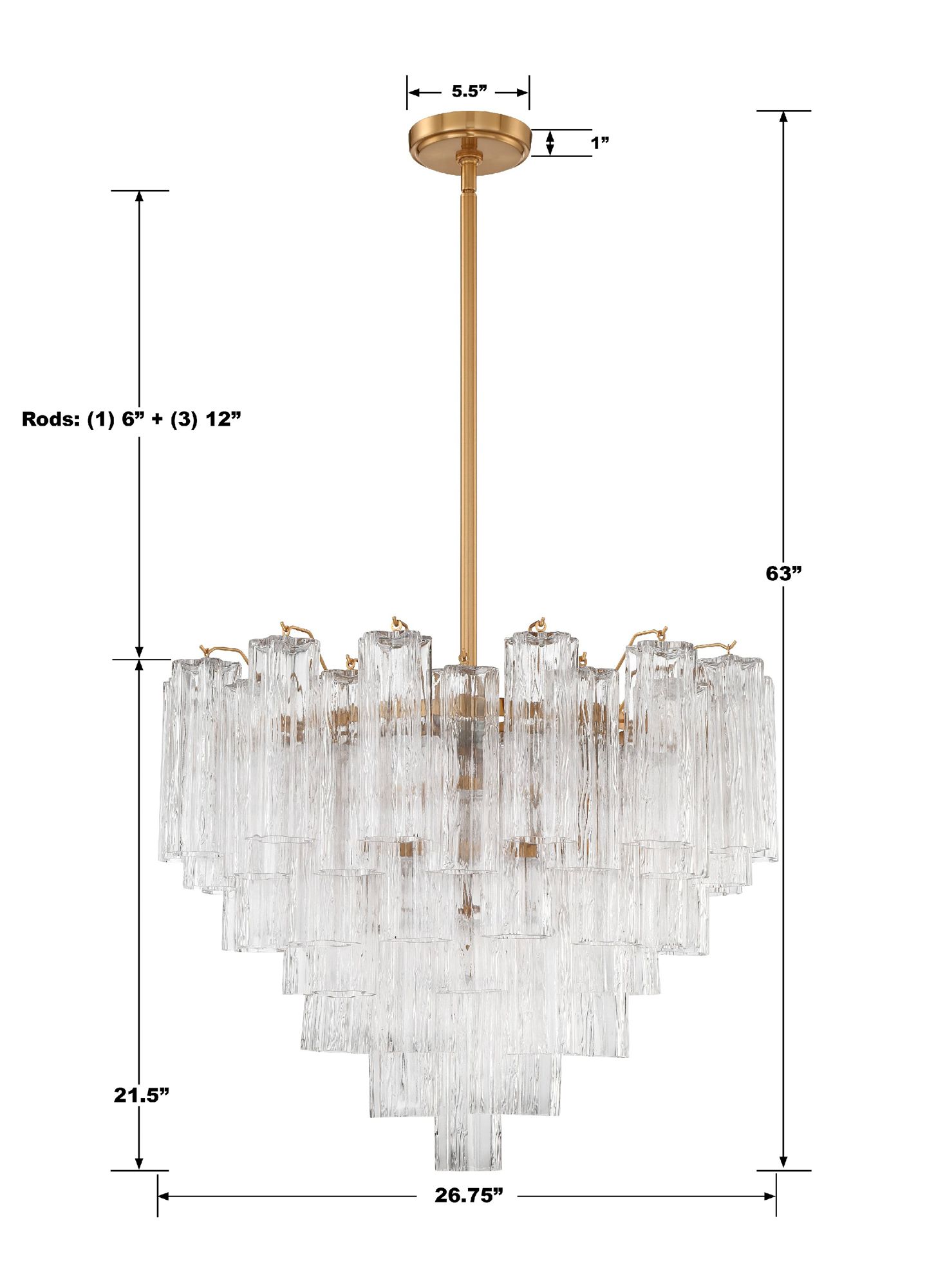 Addis 12 Light Aged Brass Chandelier