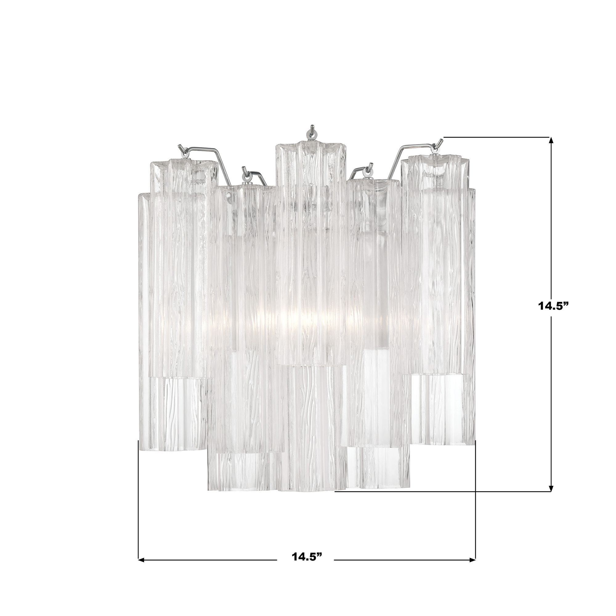 Addis 14 1/2"H Polished Chrome and Clear Glass Wall Sconce